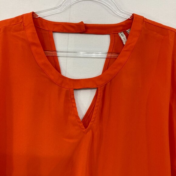 New Cato Top size 26W/28W Red Keyhole Short Sleeve Blouse Office Career - Picture 2 of 10